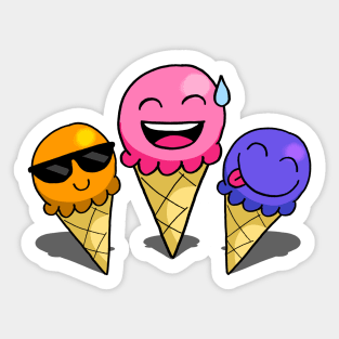 Emoji Ice Cream Cones Sticker